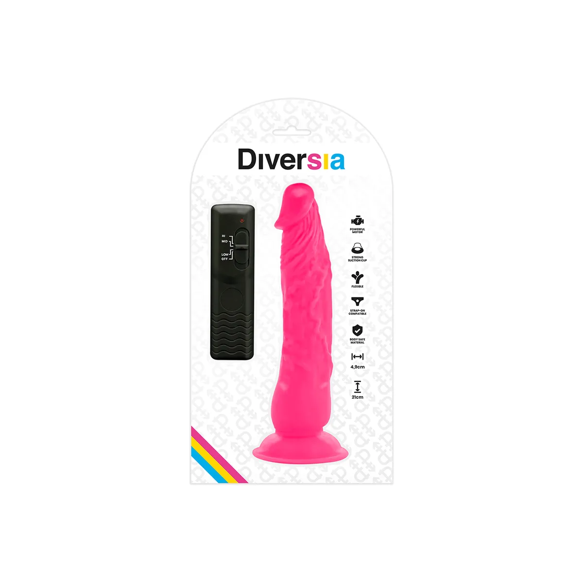 Flexibler Vibrierender Dildo Rosa 21 cm -O- 4,9 cm von Diversia | Fesselliebe.de