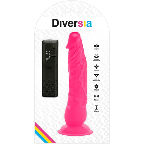 Flexibler Vibrierender Dildo Rosa 21 cm -O- 4,9 cm von Diversia | Fesselliebe.de