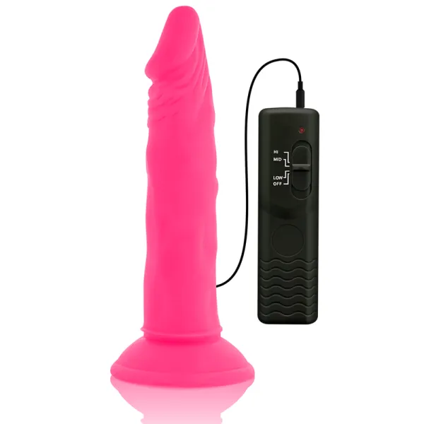 Flexibler Dildo mit Vibration Rosa 23 cm -O- 4,3 cm von Diversia | Fesselliebe.de