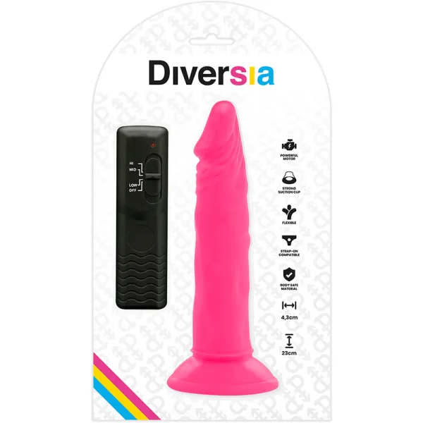 Flexibler Dildo mit Vibration Rosa 23 cm -O- 4,3 cm von Diversia | Fesselliebe.de