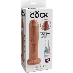 Ungeschnittener Realistischer Penis 17,8 cm Karamell von King Cock