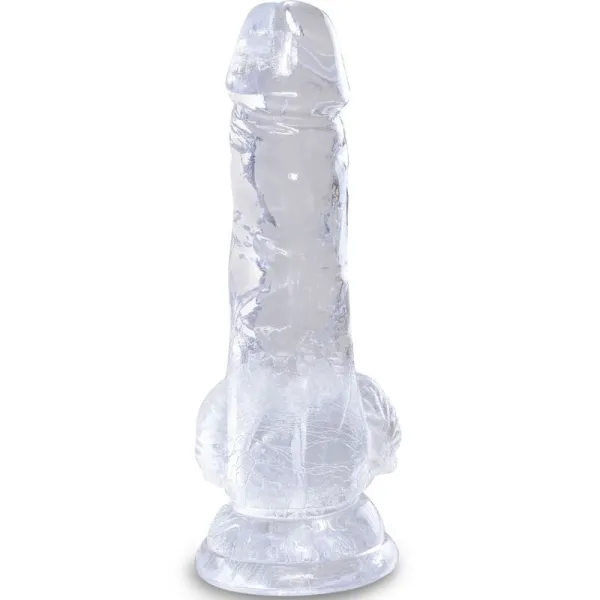 Clear Realistischer Penis mit Eieren 10,1 cm Transparent von King Cock | Fesselliebe.de