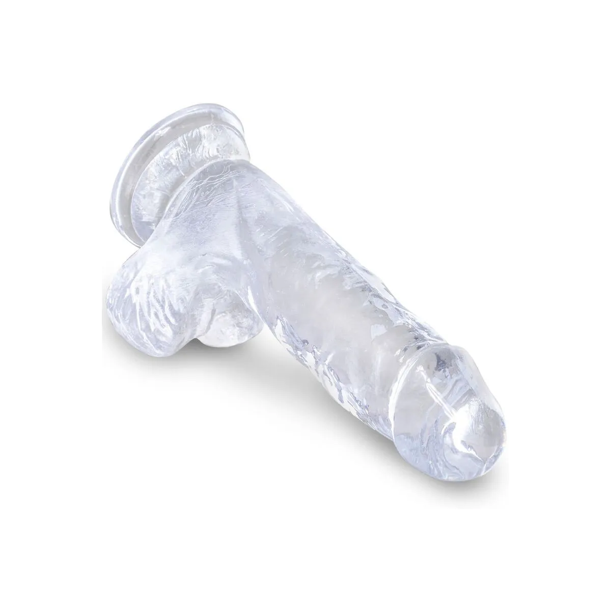 Clear Realistischer Penis mit Eieren 10,1 cm Transparent von King Cock | Fesselliebe.de