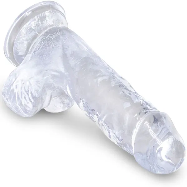 Clear Realistischer Penis mit Eieren 10,1 cm Transparent von King Cock | Fesselliebe.de