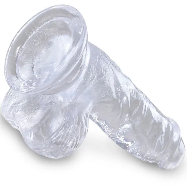 Clear Realistischer Penis mit Eieren 10,1 cm Transparent von King Cock | Fesselliebe.de