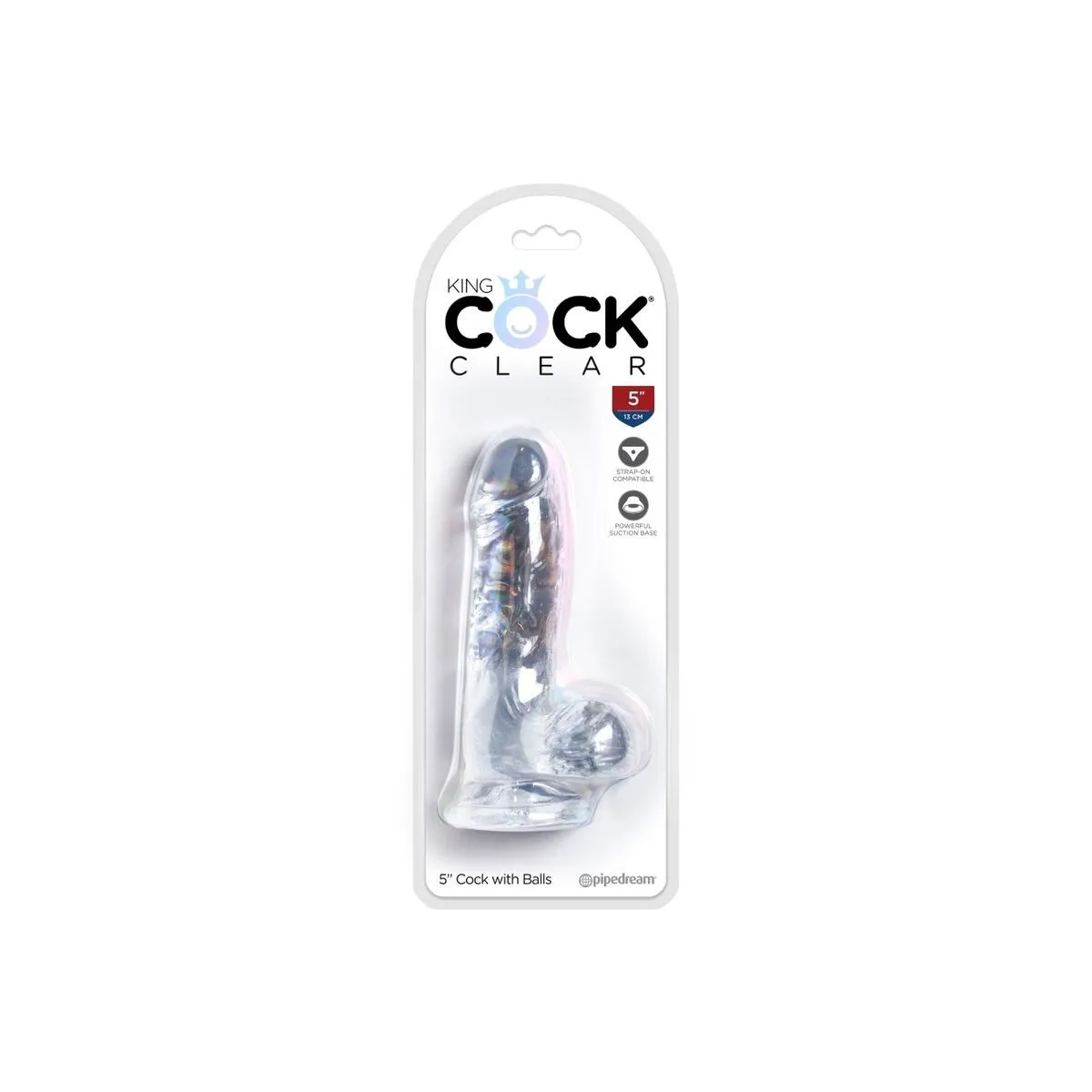 Clear Realistischer Penis mit Eieren 10,1 cm Transparent von King Cock | Fesselliebe.de