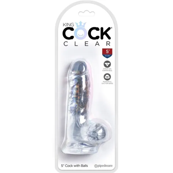 Clear Realistischer Penis mit Eieren 10,1 cm Transparent von King Cock | Fesselliebe.de