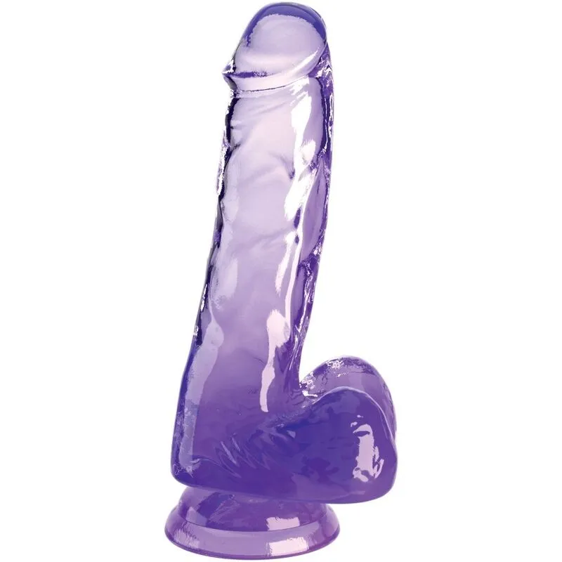 Clear Realistischer Penis mit Kugeln 13,5 cm Lila von King Cock | Fesselliebe.de