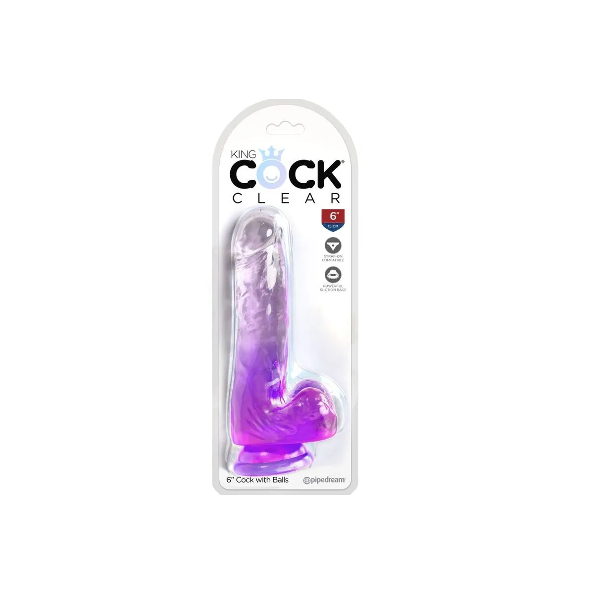 Clear Realistischer Penis mit Kugeln 13,5 cm Lila von King Cock | Fesselliebe.de