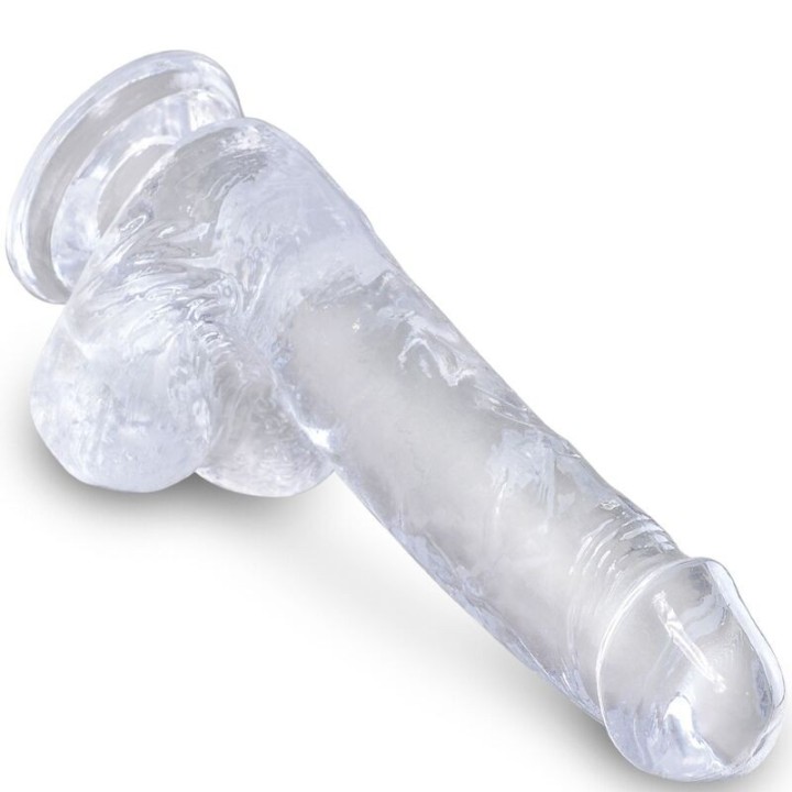 Clear Realistischer Penis mit Eieren 13,5 cm Transparent von King Cock | Fesselliebe.de
