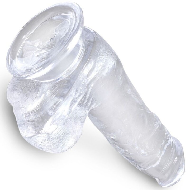 Clear Realistischer Penis mit Eieren 13,5 cm Transparent von King Cock | Fesselliebe.de