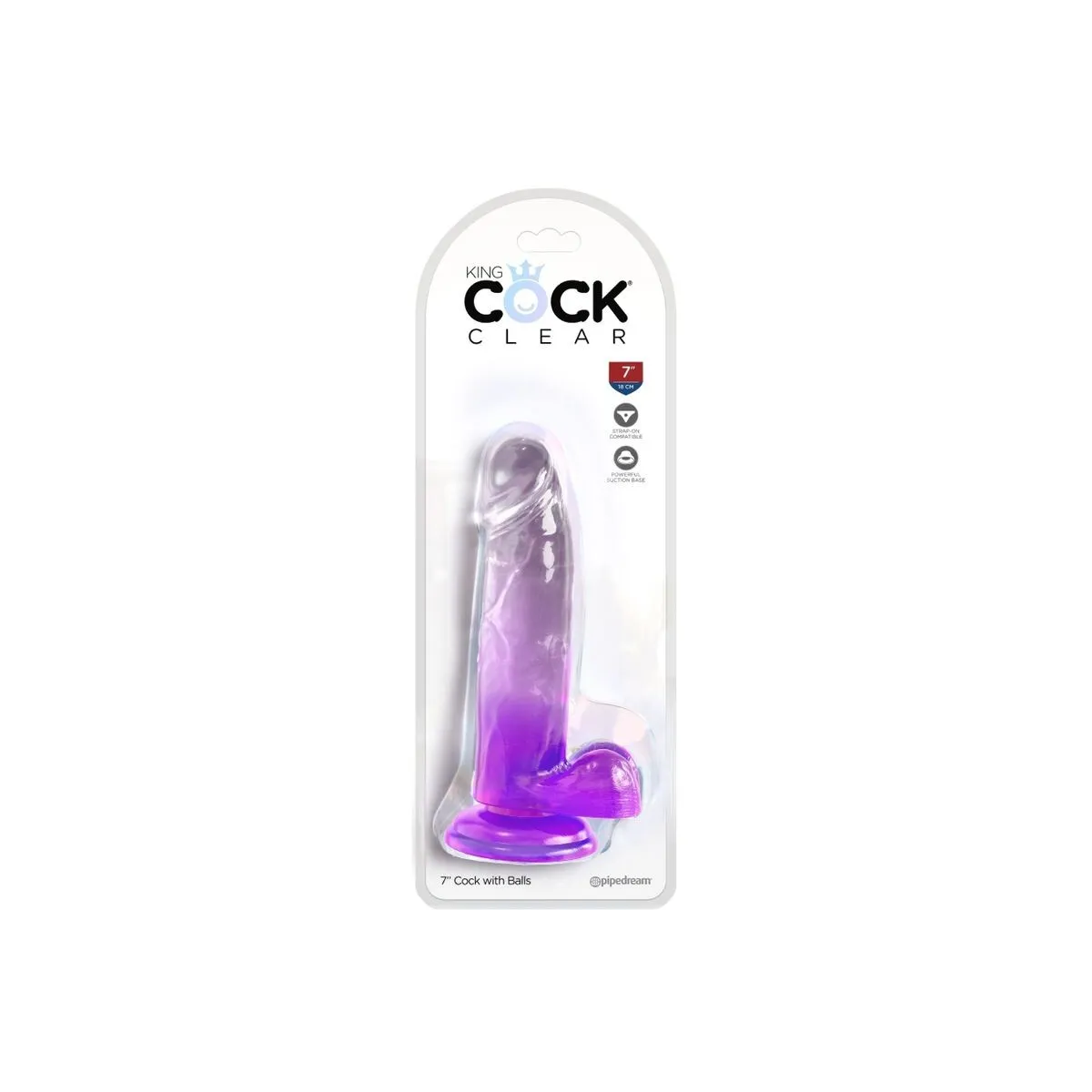 Clear Realistischer Penis mit Kugeln 15,2 cm Lila von King Cock | Fesselliebe.de