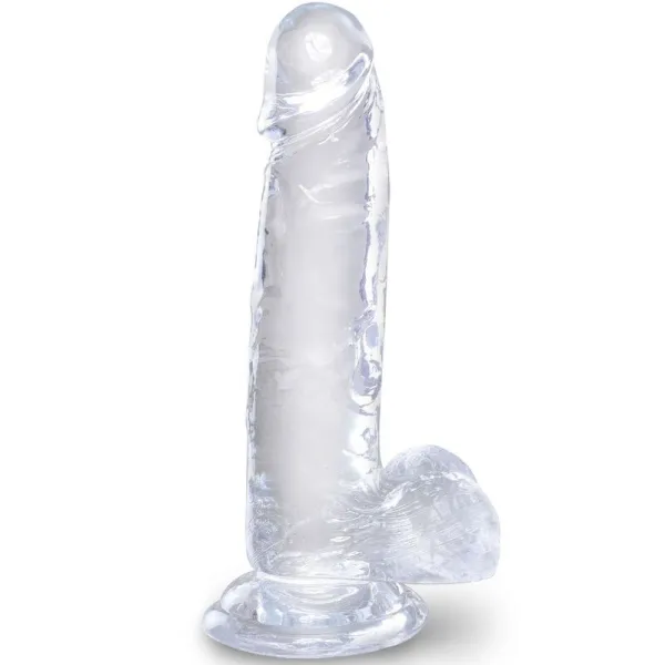 Clear Realistischer Penis mit Eieren 15,2 cm Transparent von King Cock | Fesselliebe.de