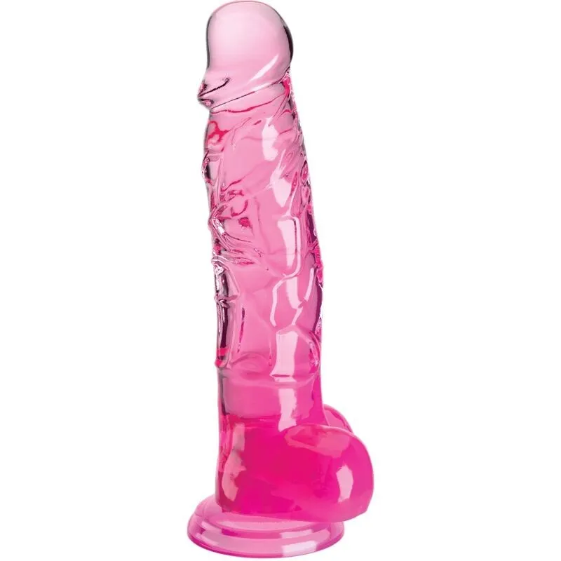 Clear Realistischer Penis mit Kugeln 16,5 cm Rosa von King Cock | Fesselliebe.de