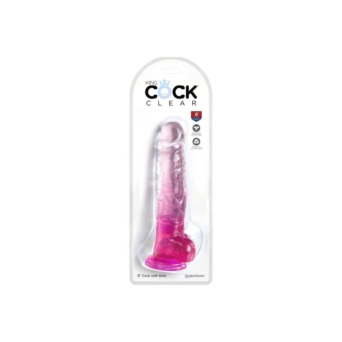 Clear Realistischer Penis mit Kugeln 16,5 cm Rosa von King Cock | Fesselliebe.de