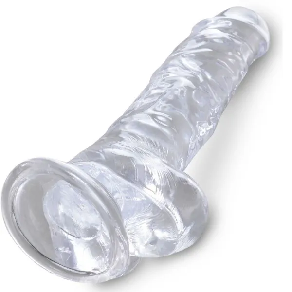 Clear Realistischer Penis mit Eieren 16,5 cm Transparent von King Cock | Fesselliebe.de