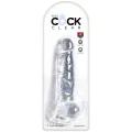 Clear Realistischer Penis mit Eieren 16,5 cm Transparent von King Cock
