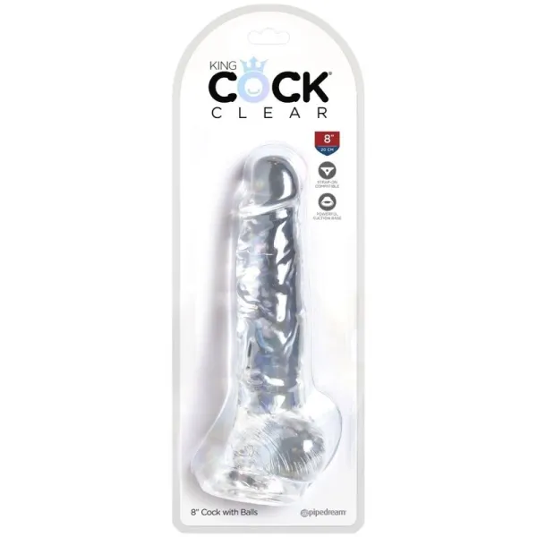 Clear Realistischer Penis mit Eieren 16,5 cm Transparent von King Cock | Fesselliebe.de