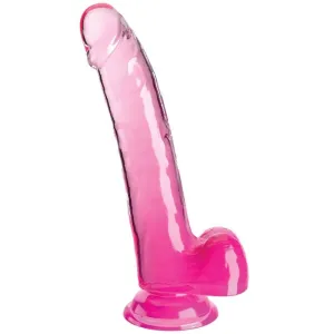 Clear Dildo mit Hoden 20,3 cm Rosa von King Cock | Fesselliebe.de