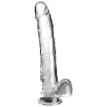 Clear Dildo mit Hoden 24,8 cm Transparent von King Cock