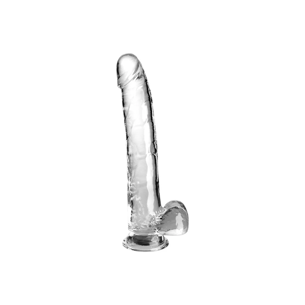 Clear Dildo mit Hoden 24,8 cm Transparent von King Cock | Fesselliebe.de