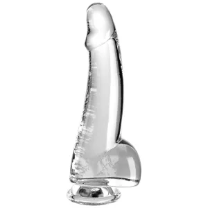 Clear Dildo mit Hoden 15,2 cm Transparent von King Cock | Fesselliebe.de