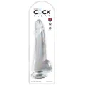 Clear Dildo mit Hoden 19 cm Transparent von King Cock