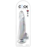 Clear Dildo mit Hoden 19 cm Transparent von King Cock | Fesselliebe.de