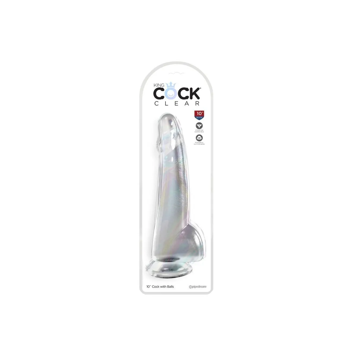 Clear Dildo mit Hoden 19 cm Transparent von King Cock | Fesselliebe.de