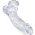 Clear Realistisch Gebogener Penis mit 16,5 cm Transparenten Eieren von King Cock