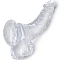 Clear Realistisch Gebogener Penis mit 16,5 cm Transparenten Eieren von King Cock