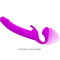 Zanini Strapless Strap-On 10 Vibrationen Lila von Pretty Love