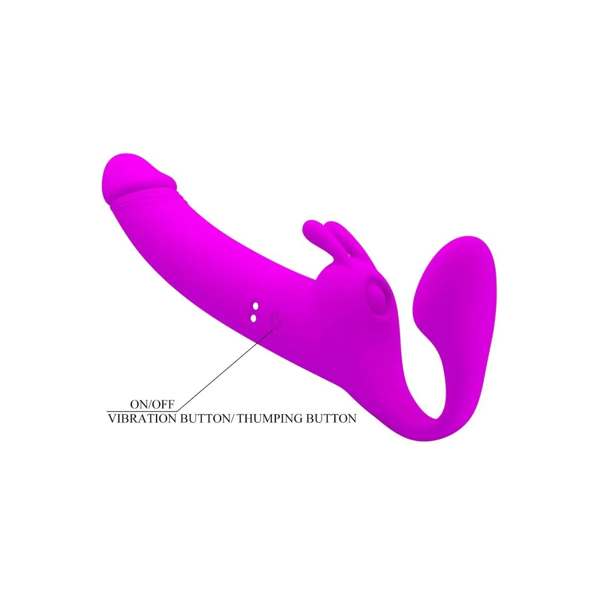 Zanini Strapless Strap-On 10 Vibrationen Lila von Pretty Love | Fesselliebe.de