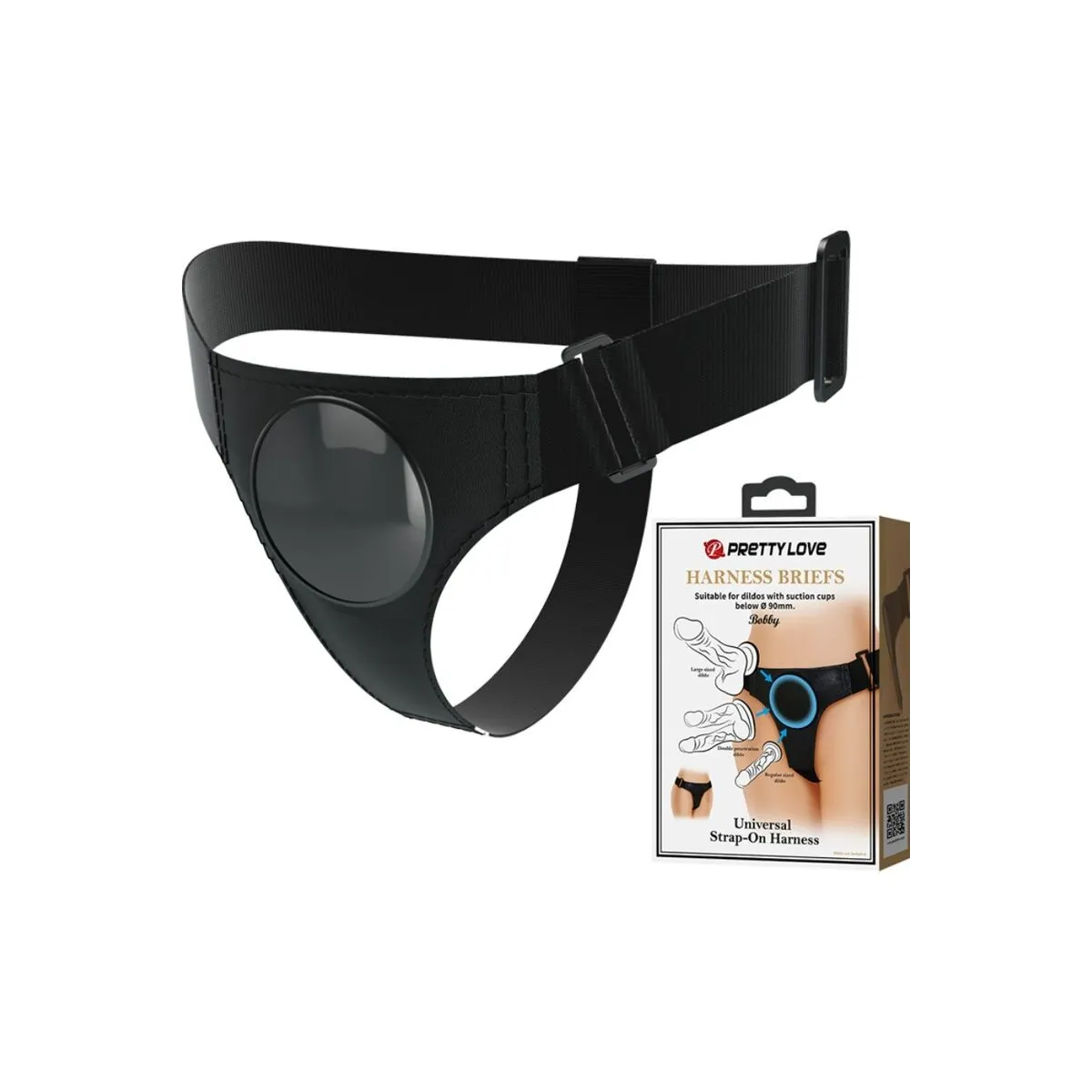 Schwarzes Universalgeschirr von Pretty Love | Fesselliebe.de