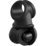 Elite Deluxe Verstellbares Harness-Kit Ring mit Hoden & Dildo 20,3 cm von King Cock | Fesselliebe.de