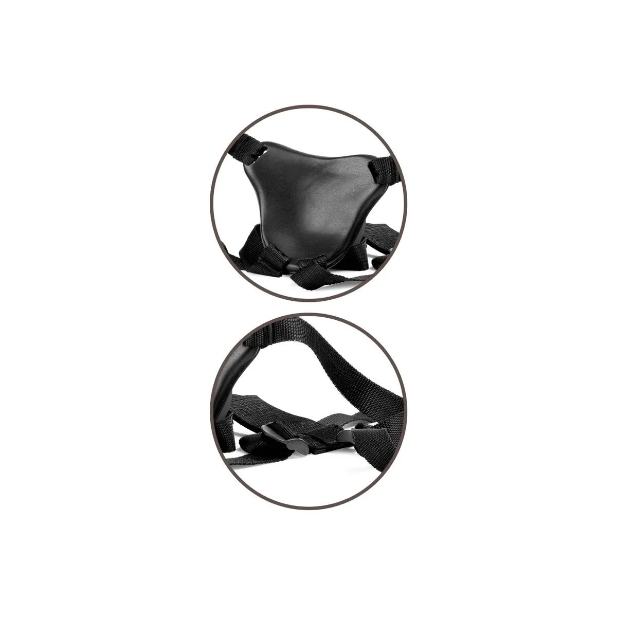 Elite Deluxe Verstellbares Harness-Kit Ring mit Hoden & Dildo 20,3 cm von King Cock | Fesselliebe.de