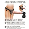Elite Deluxe Verstellbares Harness-Kit Ring mit Hoden & Dildo 20,3 cm von King Cock
