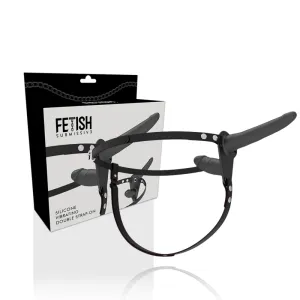 Doppelte Penetration Schwarzer Vibrator von Fetish Submissive Harness