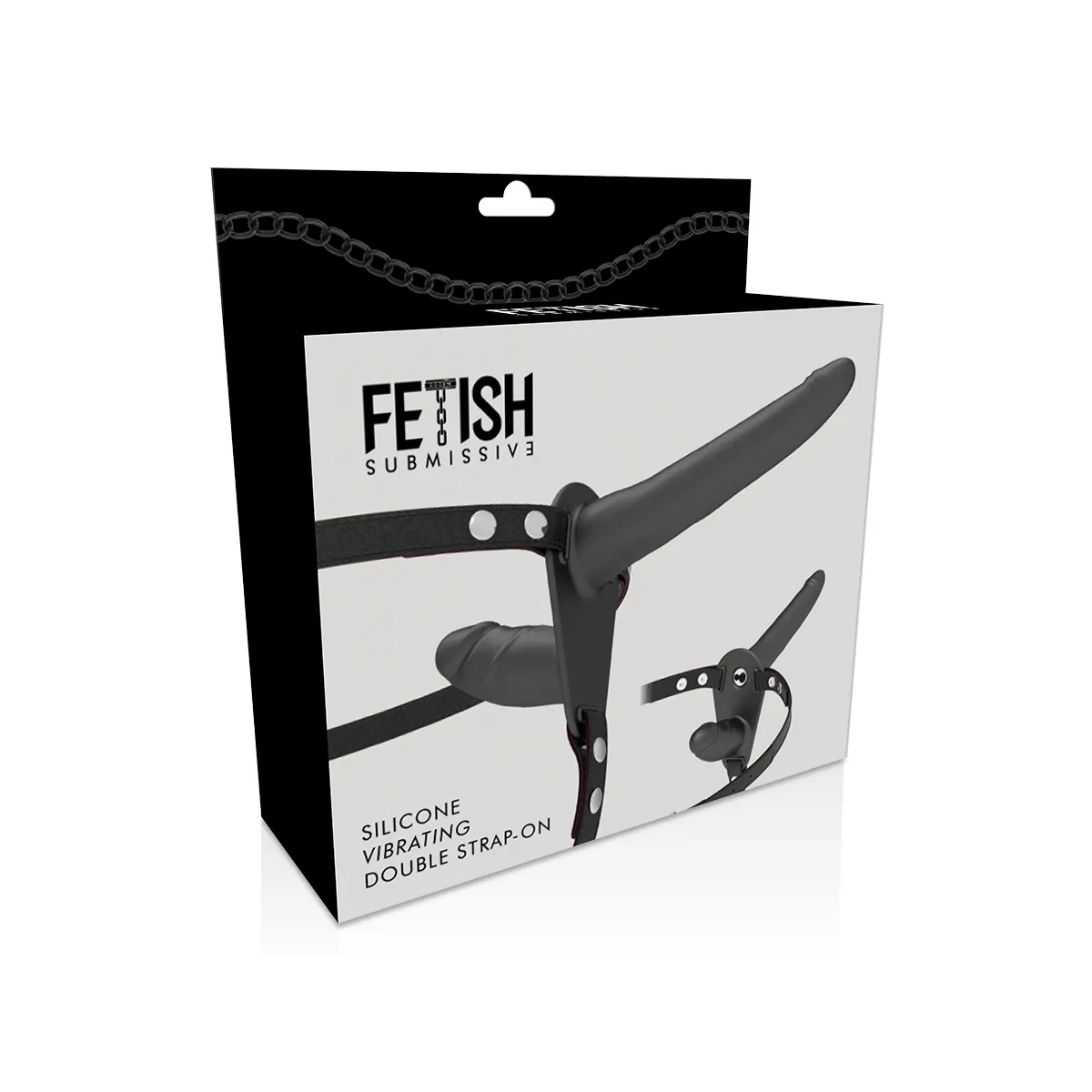 Doppelte Penetration Schwarzer Vibrator von Fetish Submissive Harness | Fesselliebe.de