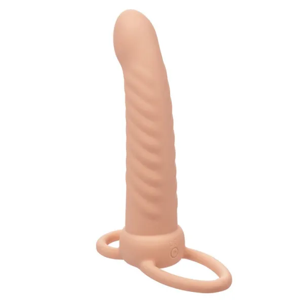Maxx Ribbed Dual Penetrator 10 Vibrationen Fleisch von Calexotics | Fesselliebe.de