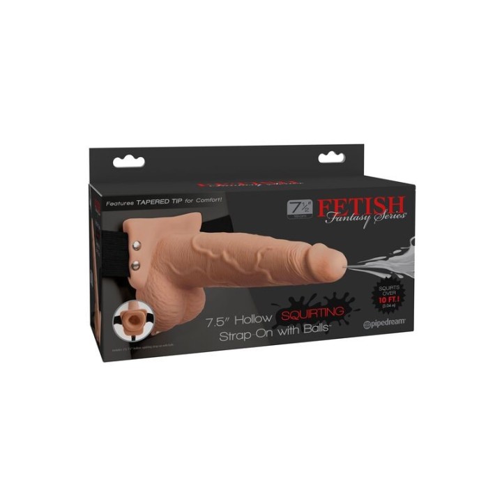 Verstellbarer Gurt mit realistischem Penis mit Spritzenden Bällen 19 cm von Fetish Fantasy Series | Fesselliebe.de