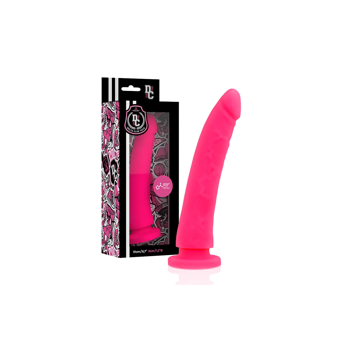 Toys Gurt + Dong Rosa Silikon 17 cm -O- 3 cm von Deltaclub | Fesselliebe.de
