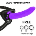 Toys Harness + Dong Lila Silikon 23 cm -O- 4,5 cm von Deltaclub