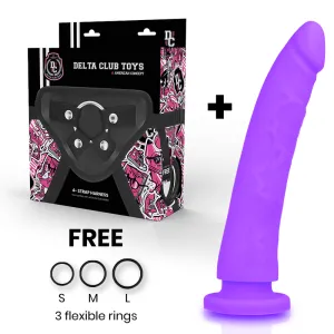 Toys Harness + Dong Lila Silikon 23 cm -O- 4,5 cm von Deltaclub