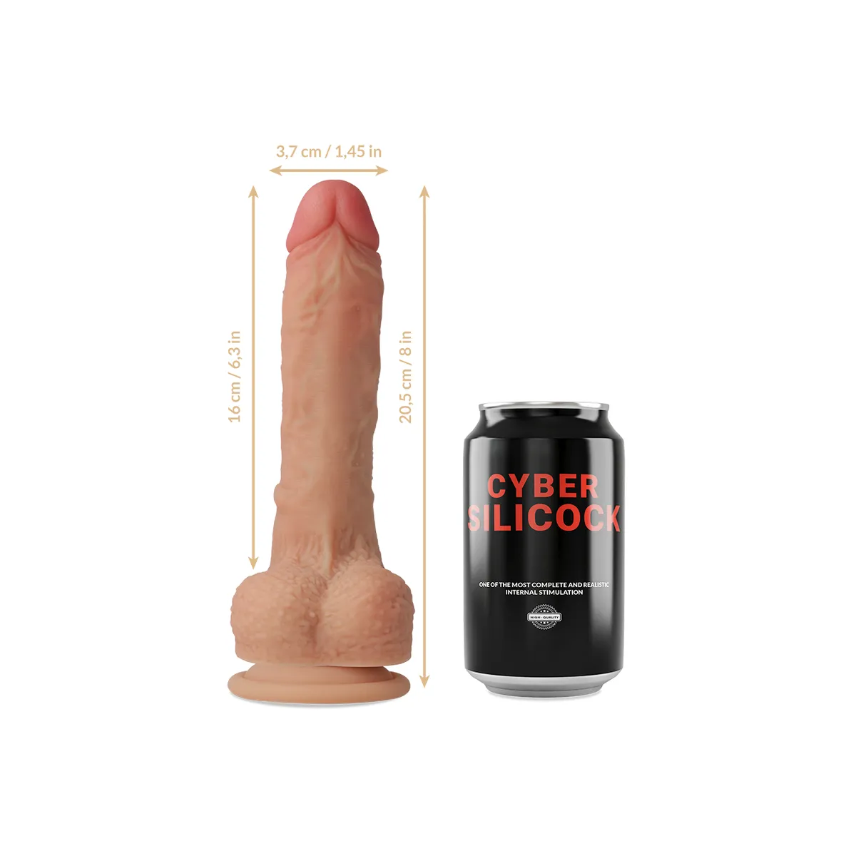 Strap-On Connor Flüssige Silikon mit 3 Ringen Gratis 20,5 cm -O- 3,7 cm von Cyber Silicock | Fesselliebe.de