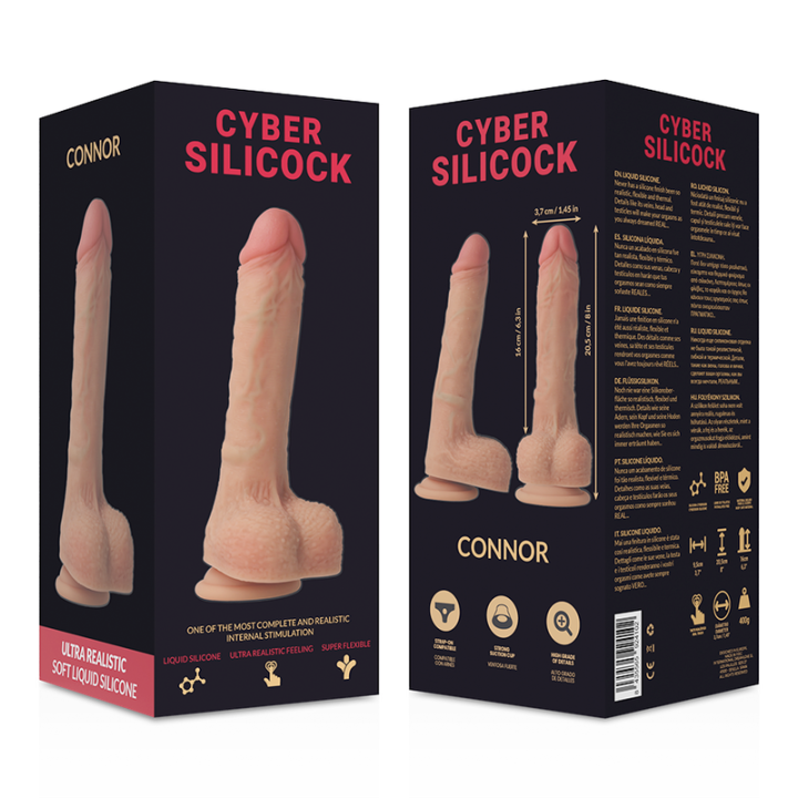 Strap-On Connor Flüssige Silikon mit 3 Ringen Gratis 20,5 cm -O- 3,7 cm von Cyber Silicock | Fesselliebe.de