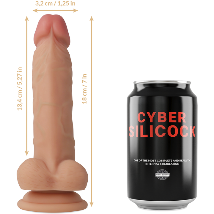 Strap-On Jude Flüssige Silikon mit 3 Ringen Gratis 18 cm -O- 3,2 cm von Cyber Silicock | Fesselliebe.de