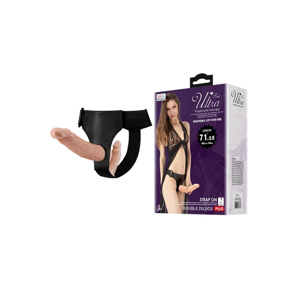 Ultra Leidenschaftlicher Doppelter Dildo mit Harness von Baile Harness Collection | Fesselliebe.de