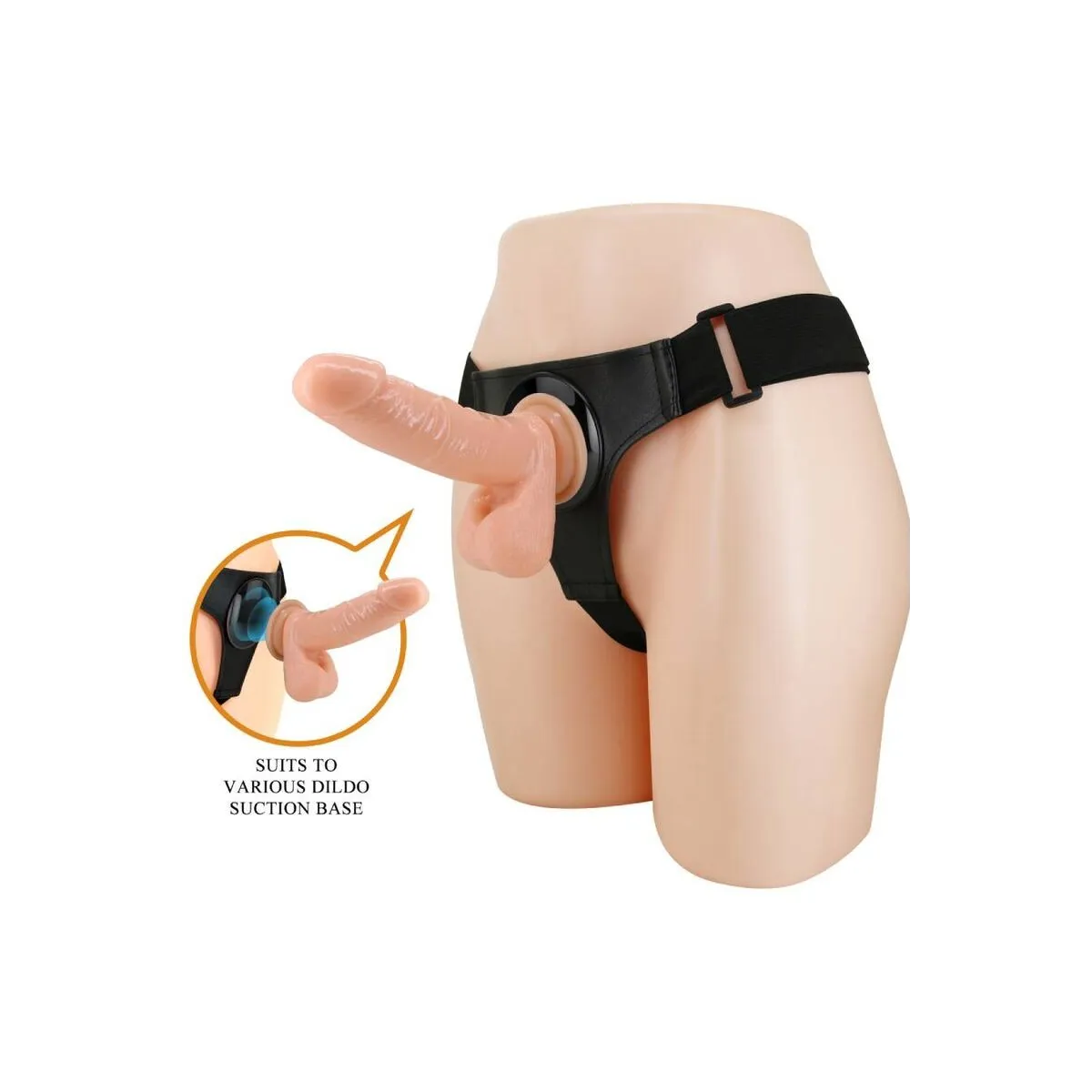 Harness-Hose Universal-Harness mit Dildo Tom 20 cm Natur von Pretty Love | Fesselliebe.de