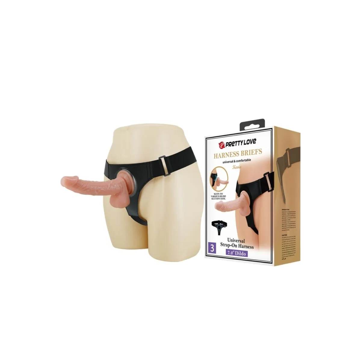 Harness-Hose Universal-Harness mit Dildo Kevin 19 cm Natural von Pretty Love | Fesselliebe.de